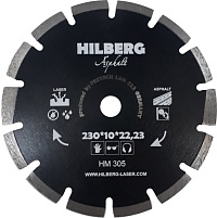 230 Диск алмазный по асфальту Hilberg Laser 230*10*22,23 mm сегментные