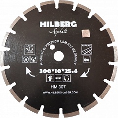 300 Диск алмазный по асфальту Hilberg Laser 300*10*25.4/12 mm сегментные